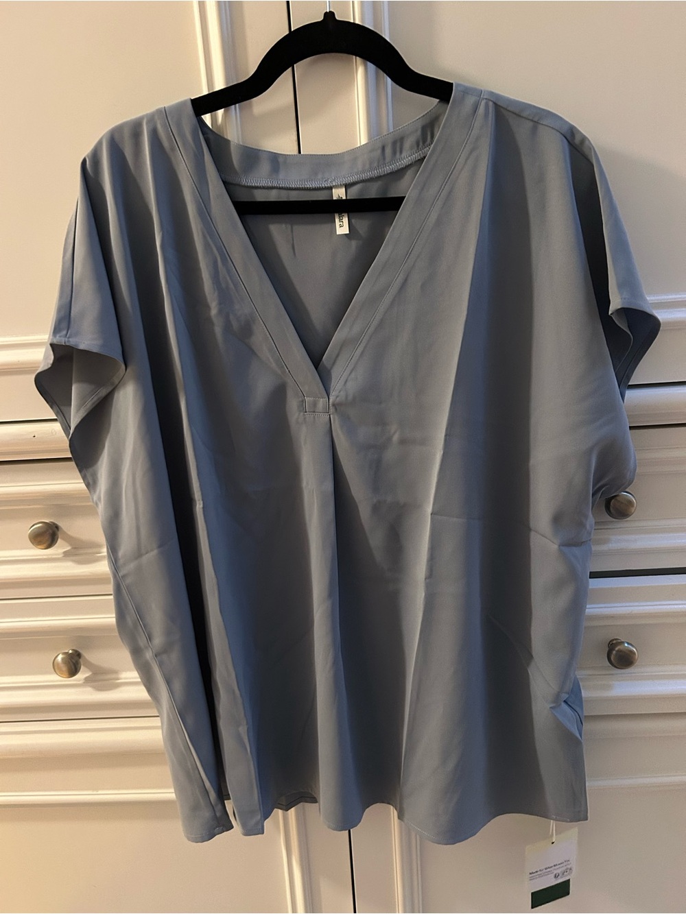 NWT Halara Light Blue/Gray V-Neck Blouse